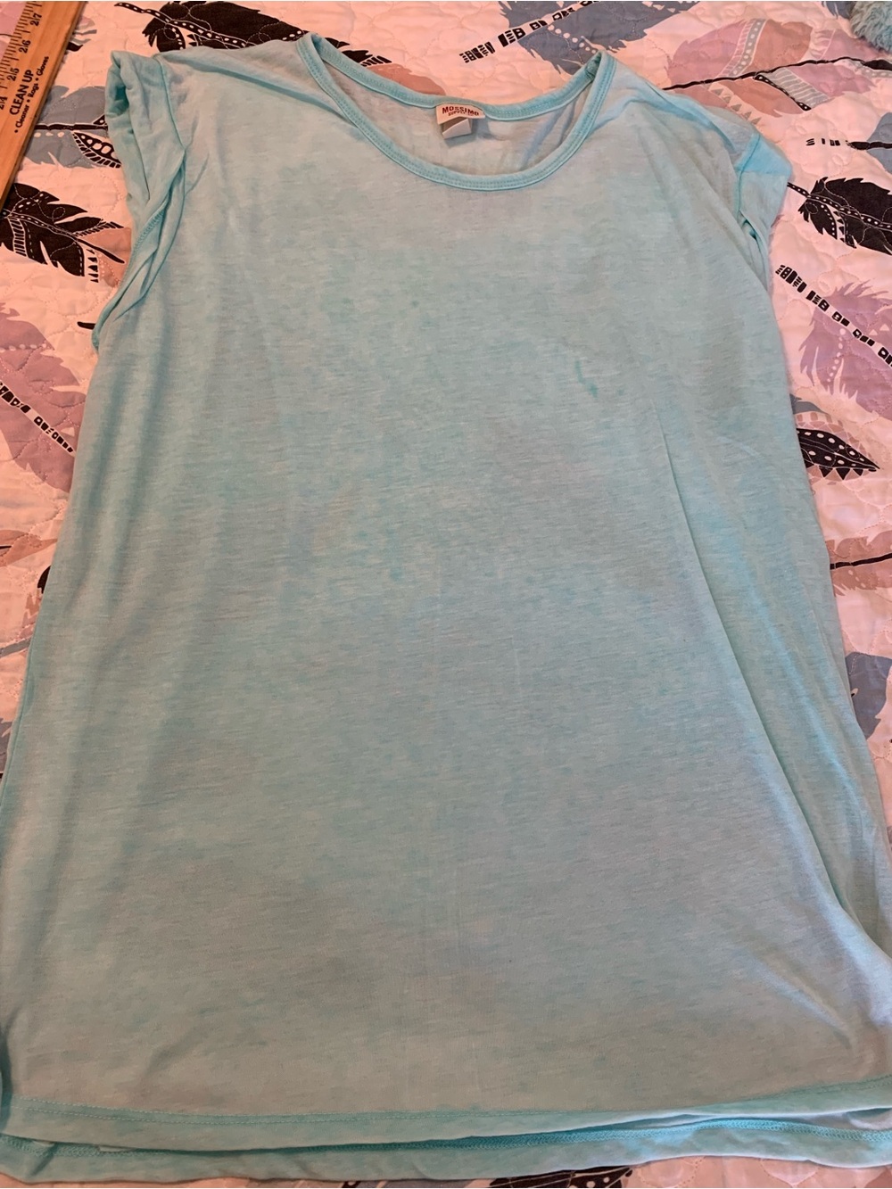 Mossimo Supply Co. Aqua Crew Neck Tee
